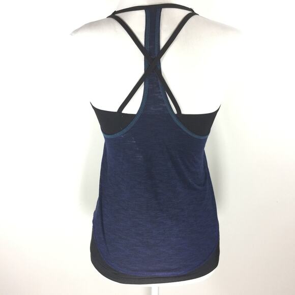 Express Performance Tank Strappy Blue Black XS New - Picture 2 of 8